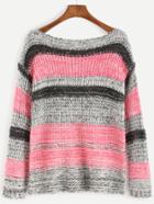 Romwe Color Block Drop Shoulder Sweater