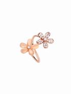 Romwe Pink Daisy Flower Rhinestone Encrusted Wrap Ring