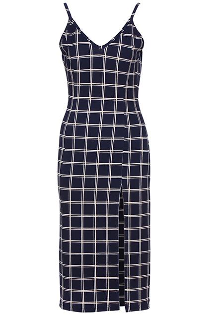 Romwe Check Camisole Furcal Dress