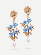 Romwe Blue Flower Elegant Earrings