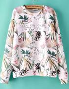 Romwe Round Neck Tropicals Print Sweatshirt
