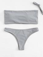 Romwe Detachable Strap Bikini Set