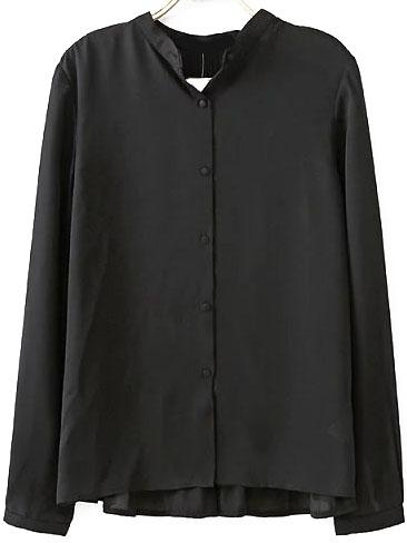 Romwe Long Sleeve Pleated Blouse