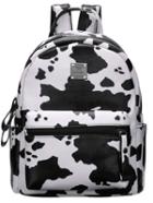 Romwe Cows Pattern Zipper Backpacks