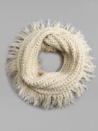 Romwe Apricot Knit Textured Fringe Infinity Scarf