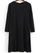 Romwe Raglan Sleeve Split Black Tshirt Dress