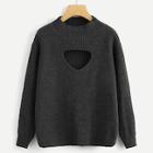 Romwe Geo Cut Out Insert Solid Jumper