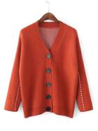 Romwe Drop Shoulder Seam Single Breasted Cardigan