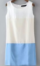 Romwe Sleeveless Color-block Back Zipper Dress