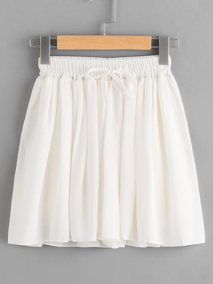 Romwe Drawstring Shirred Waist Shorts