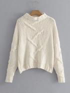 Romwe Drop Shoulder Cable Chunky Knit Jumper