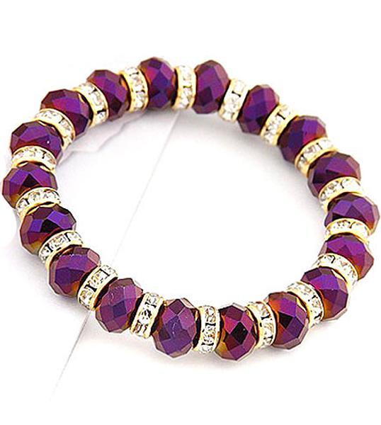 Romwe Fashion Purple Bead Bracelet