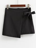 Romwe Self-tie Black Wrap Skirt