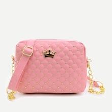 Romwe Quilted Crown Crossbody Bag