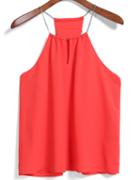 Romwe With Chain Chiffon Cami Top