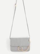 Romwe Ring Design Flap Pu Clutch Bag
