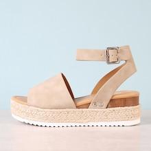 Romwe Espadrille Platform Ankle Strap Wedge Sandals