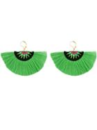 Romwe Green Handmade Ethnic Jewelry Boho Style Fan Shaped Earrings