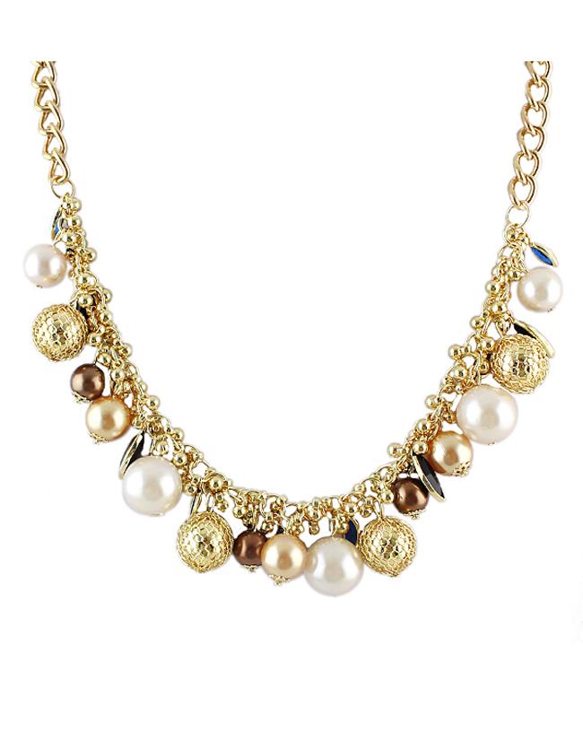 Romwe Latest Design White Women Beads Necklace