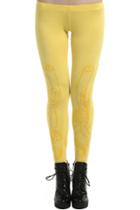 Romwe Romwe Octopus Print Light Yellow Leggings