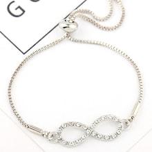 Romwe Rhinestone Infinity Chain Bracelet
