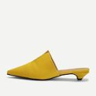 Romwe V Cut Design Pointed Toe Flat Mules