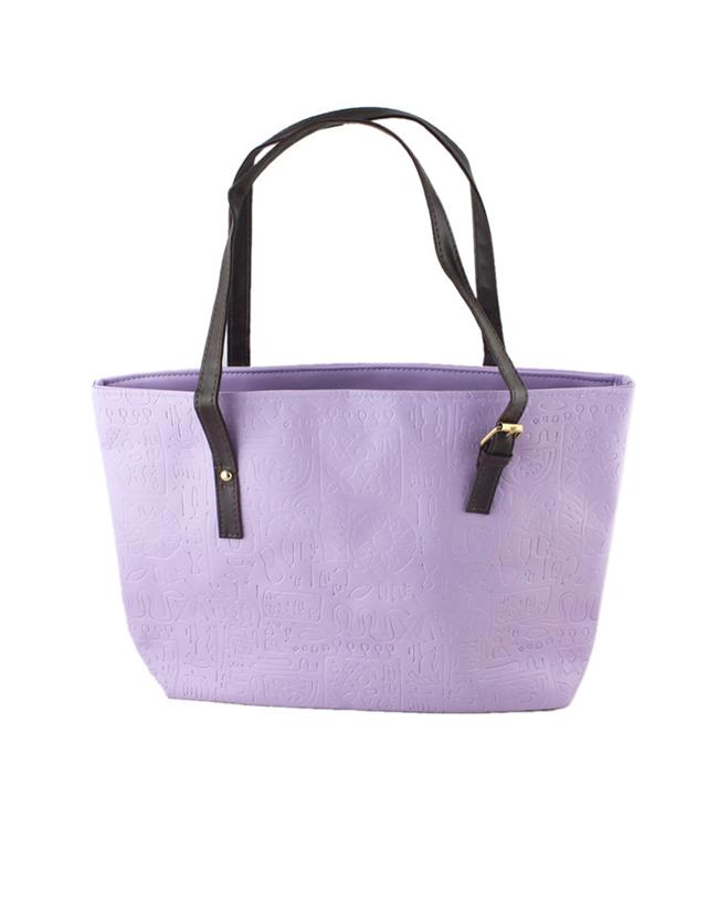 Romwe Purple Pu Leather Handbag