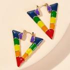 Romwe Colorblock Open Triangle Earrings 1pair