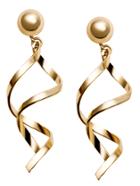 Romwe Gold Plated Spiral Design Drop Earrings