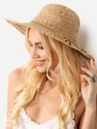 Romwe Collapsible Bow Large Brimmed Straw Hat