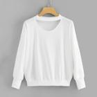 Romwe V Cut Mock Neck Pullover