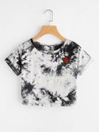 Romwe Rose Patch Water Color Tee