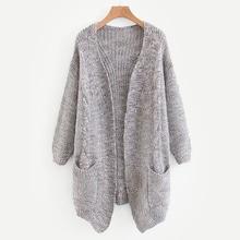 Romwe Space Dye Cable Knit Cardigan