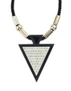 Romwe White Rhinestone Triangle Pendant Necklace For Women