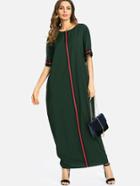 Romwe Striped Panel Longline Tunic Dress