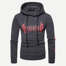 Romwe Men Abstract Print Hoodie