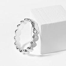 Romwe Round Disc Detail Metal Ring