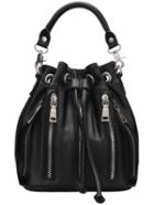 Romwe Black Drawstring Zipper Bucket Bag