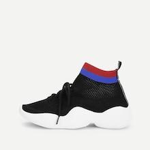 Romwe Chunky Sole Contrast Hem Sneakers