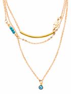 Romwe Gold Plated Layered Hamsa Hand Turquoise Necklace
