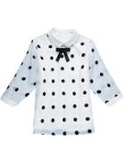 Romwe Lapel Polka Dot With Buttons White Blouse