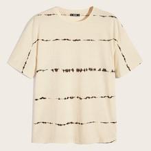 Romwe Guys Drop Shoulder Tie Dye Tee