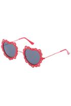 Romwe Romwe Red Heart-shaped Frame Sunglasses