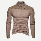 Romwe Men Contrast Sleeve Polo Shirt