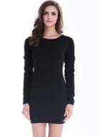 Romwe Embroidery Bodycon Dress