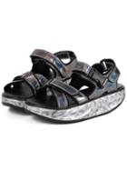 Romwe Grey Thick-soled Buckle Pu Sandals