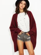 Romwe Open Front Cocoon Jumper