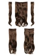 Romwe Chestnut Clip In Soft Wave Hair Extension 5pcs