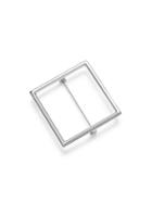Romwe Silver Square Hollow Out Brooch