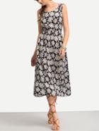 Romwe Sleeveless Chrysanthemum Print Dress